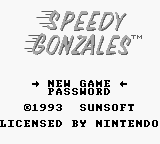 Speedy Gonzales title screen for GameBoy